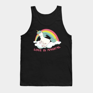 Love is Magical Unicorn Rainbow Magic Tank Top